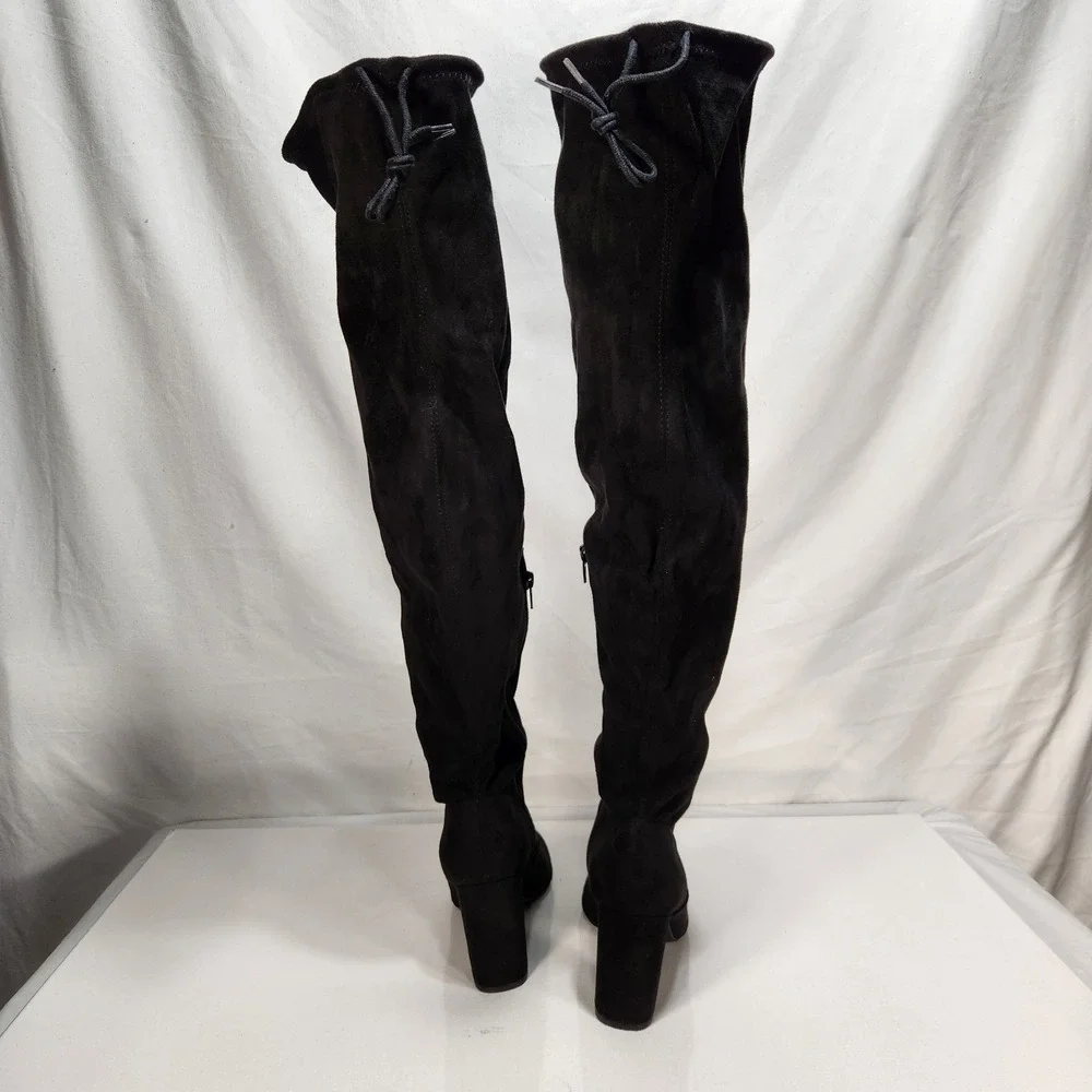 JustFab Aubriana Boots Over The Knee Heeled Suede‎ Women's Size 9 Black